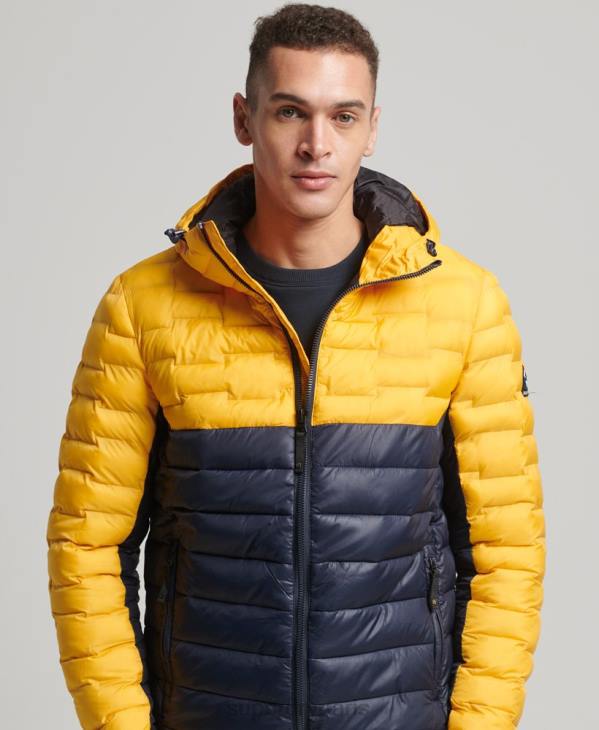 Superdry Hommes veste matelassée matelassée radar D64Z4539 vêtements or
