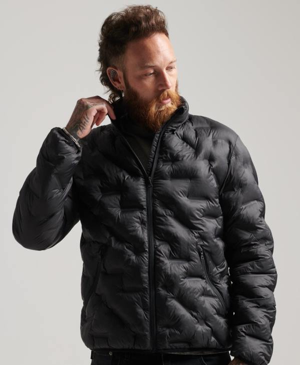 Superdry Hommes veste matelassée thermoscellée D64Z1046 vêtements noir