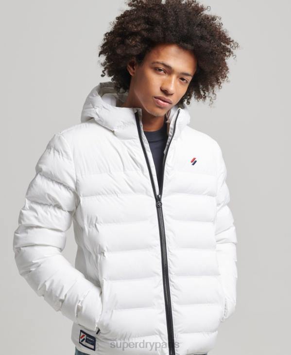 Superdry Hommes veste matelassée thermoscellée D64Z1073 vêtements blanc