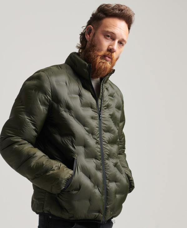 Superdry Hommes veste matelassée thermoscellée D64Z4650 vêtements vert