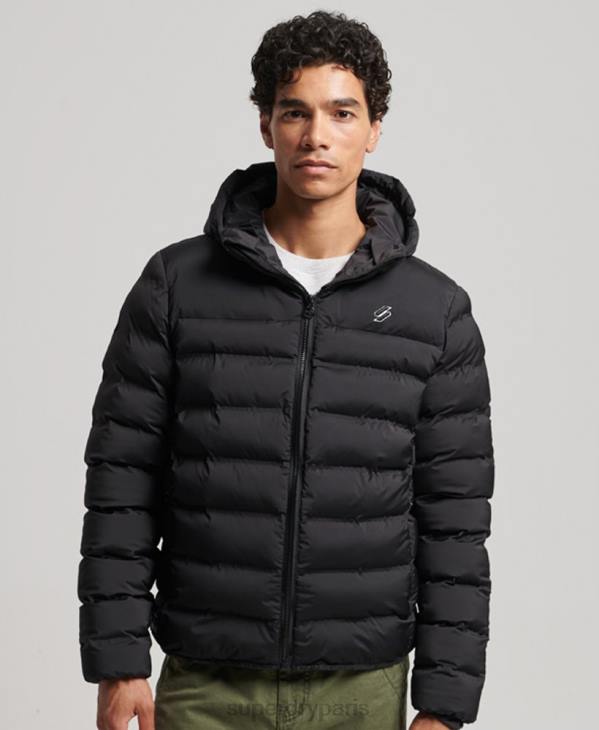 Superdry Hommes veste matelassée thermoscellée D64Z979 vêtements noir