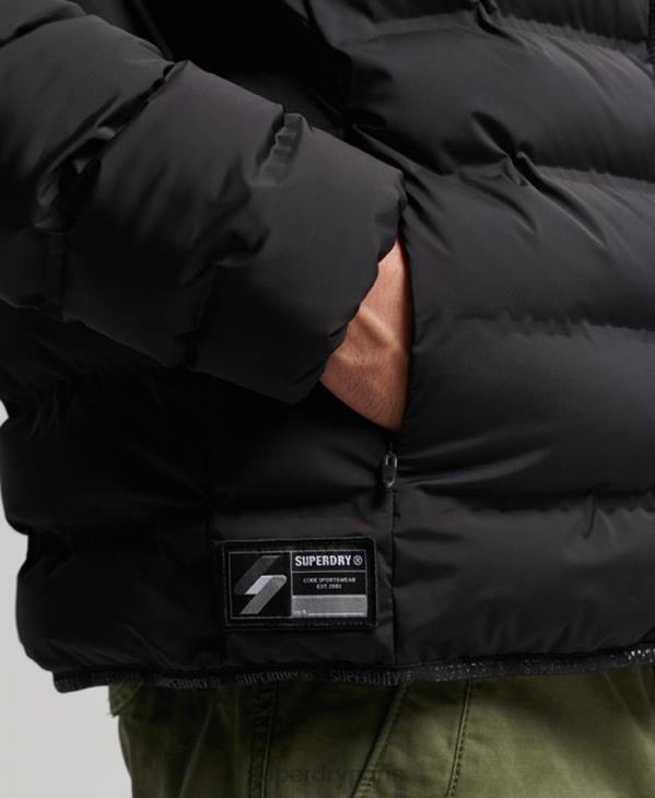 Superdry Hommes veste matelassée thermoscellée D64Z979 vêtements noir