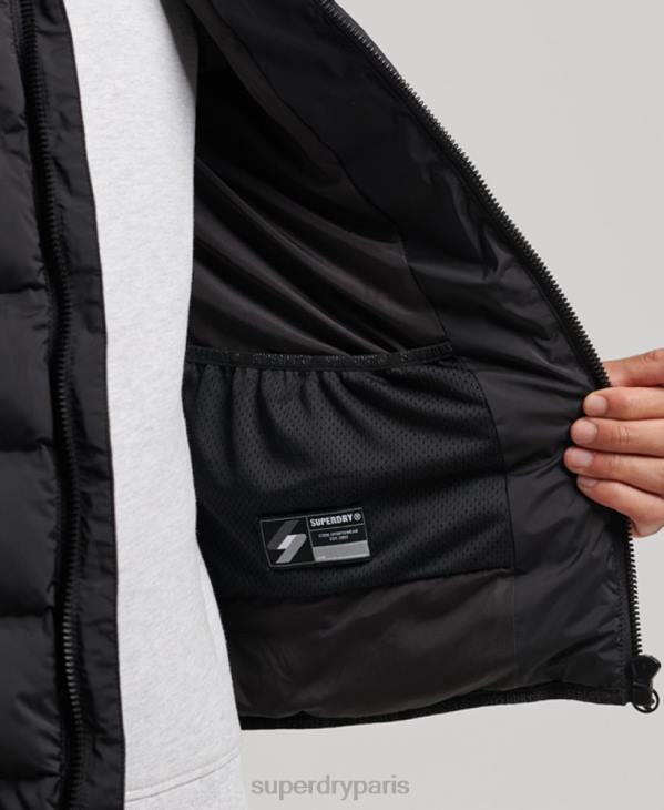 Superdry Hommes veste matelassée thermoscellée D64Z979 vêtements noir