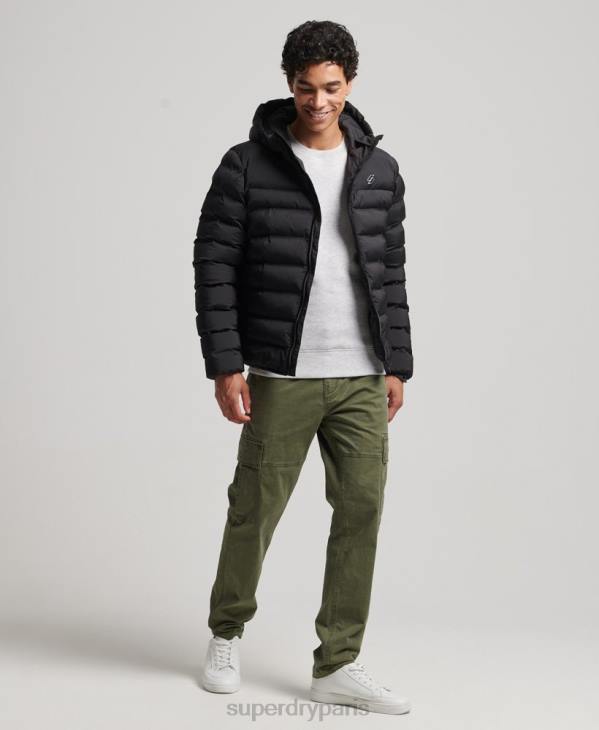Superdry Hommes veste matelassée thermoscellée D64Z979 vêtements noir
