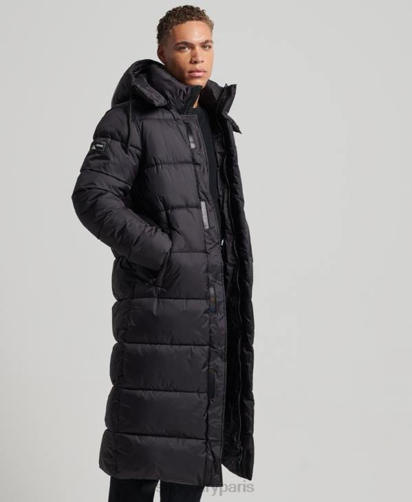 Superdry Hommes veste matelassée ultra longue touchline D64Z970 vêtements noir