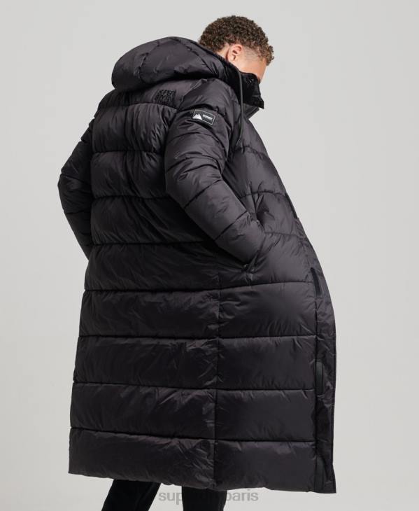 Superdry Hommes veste matelassée ultra longue touchline D64Z970 vêtements noir