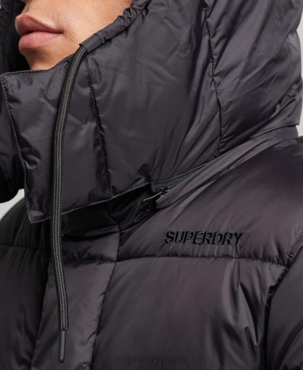 Superdry Hommes veste matelassée ultra longue touchline D64Z970 vêtements noir