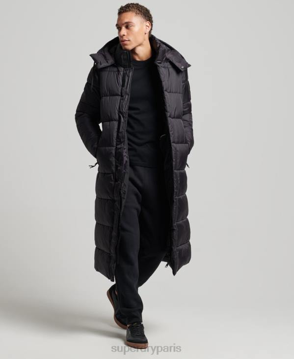 Superdry Hommes veste matelassée ultra longue touchline D64Z970 vêtements noir