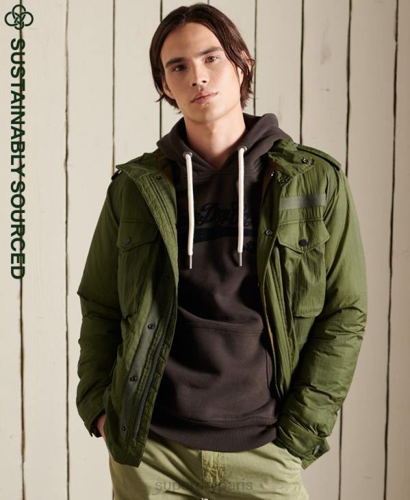 Superdry Hommes veste militaire m-65 D64Z4495 vêtements vert