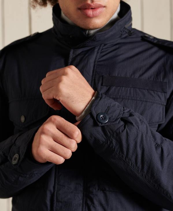Superdry Hommes veste militaire m-65 D64Z4675 vêtements bleu