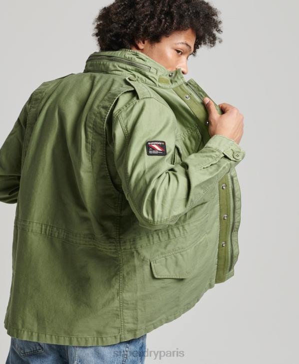 Superdry Hommes veste militaire vintage m65 D64Z928 vêtements vert