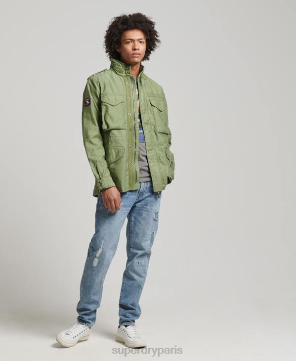 Superdry Hommes veste militaire vintage m65 D64Z928 vêtements vert