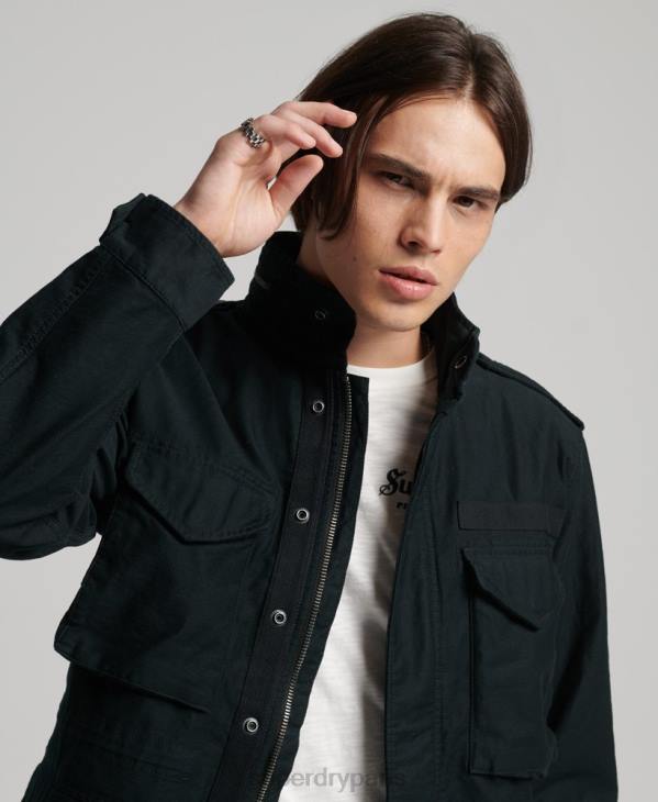 Superdry Hommes veste militaire vintage m65 D64Z947 vêtements gris foncé