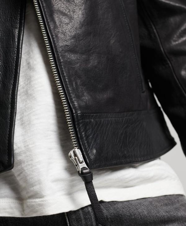 Superdry Hommes veste motard en cuir D64Z1060 vêtements noir