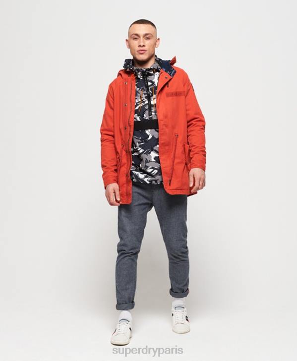 Superdry Hommes veste parka aviator rookie D64Z1202 vêtements orange