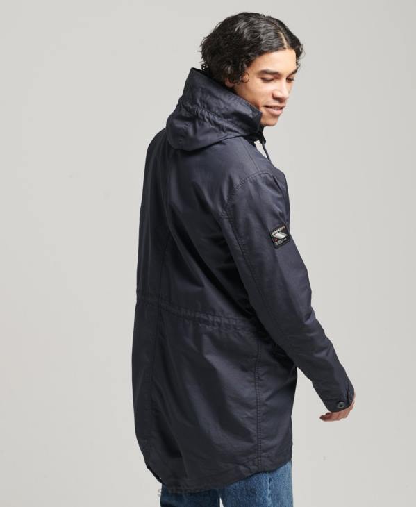 Superdry Hommes veste parka militaire vintage en fishatil D64Z4715 vêtements bleu