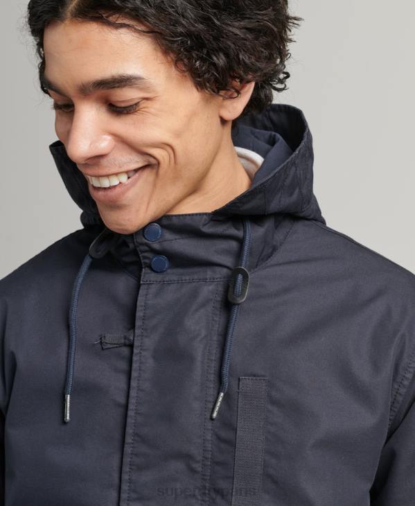 Superdry Hommes veste parka militaire vintage en fishatil D64Z4715 vêtements bleu