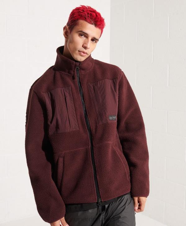 Superdry Hommes veste polaire d'expédition D64Z867 vêtements rouge