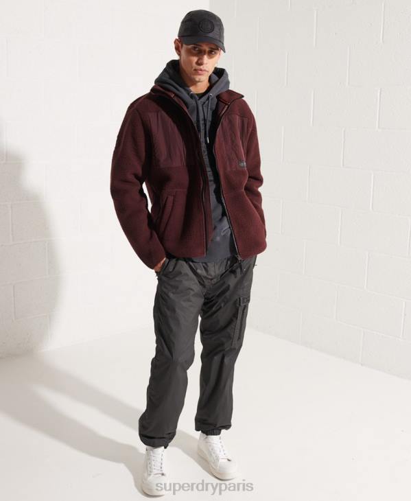 Superdry Hommes veste polaire d'expédition D64Z867 vêtements rouge