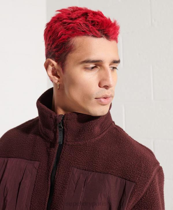Superdry Hommes veste polaire d'expédition D64Z867 vêtements rouge
