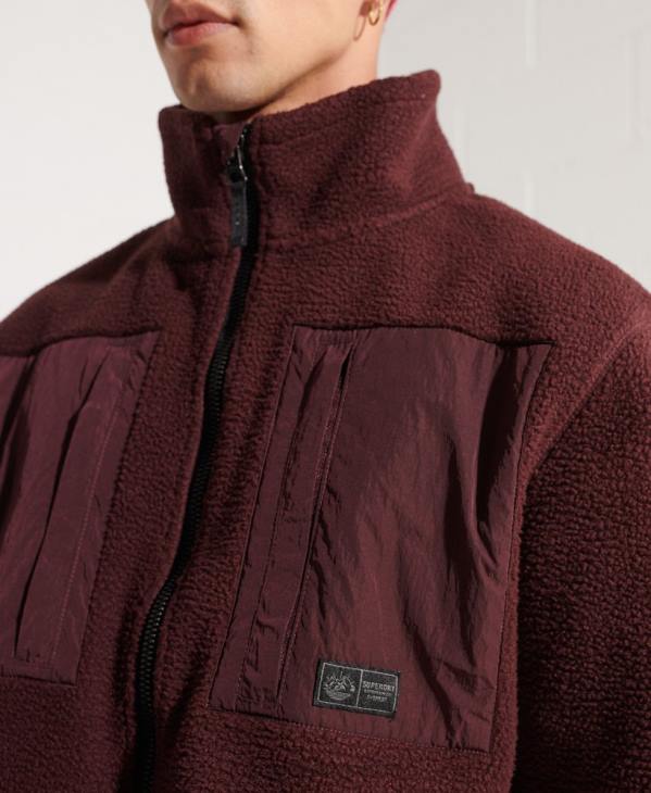 Superdry Hommes veste polaire d'expédition D64Z867 vêtements rouge