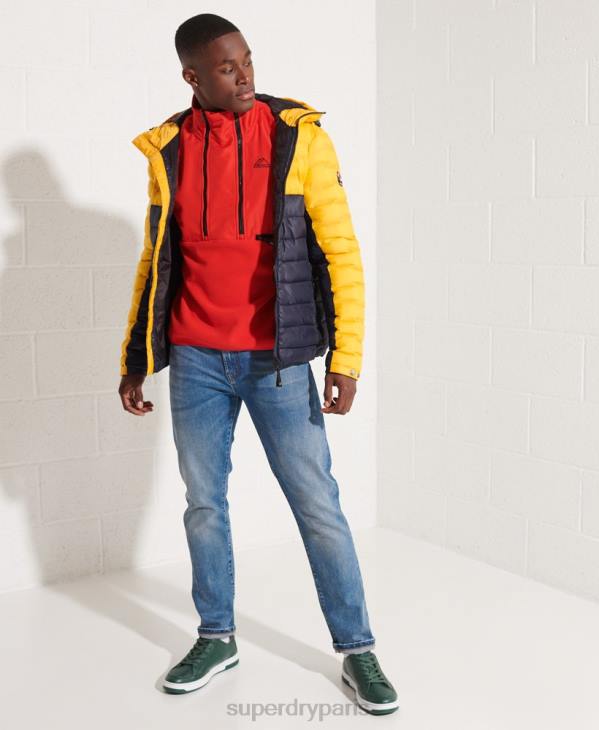 Superdry Hommes veste polaire demi-zippée sports de montagne D64Z5199 vêtements rouge