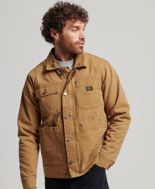 Superdry Hommes veste ranch de travail D64Z4450 vêtements brun