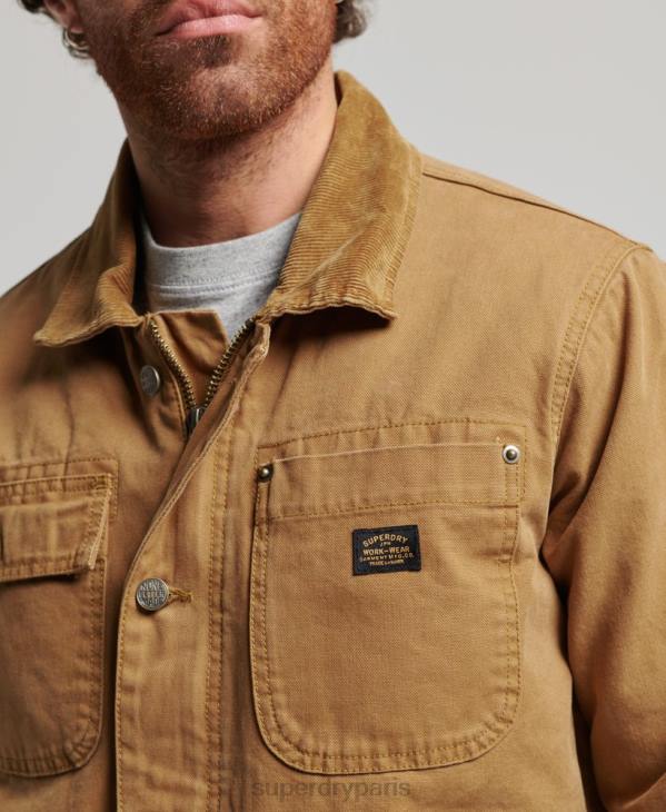 Superdry Hommes veste ranch de travail D64Z4450 vêtements brun