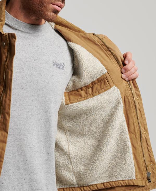 Superdry Hommes veste ranch de travail D64Z4450 vêtements brun