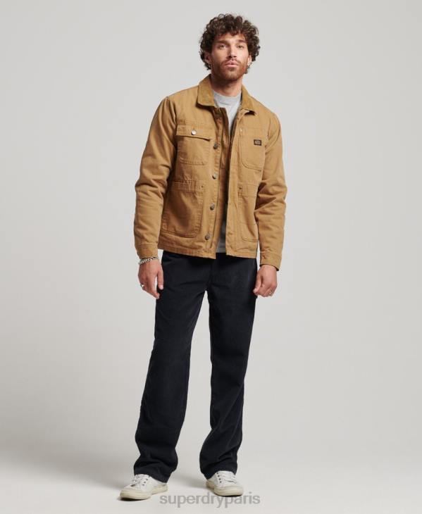 Superdry Hommes veste ranch de travail D64Z4450 vêtements brun