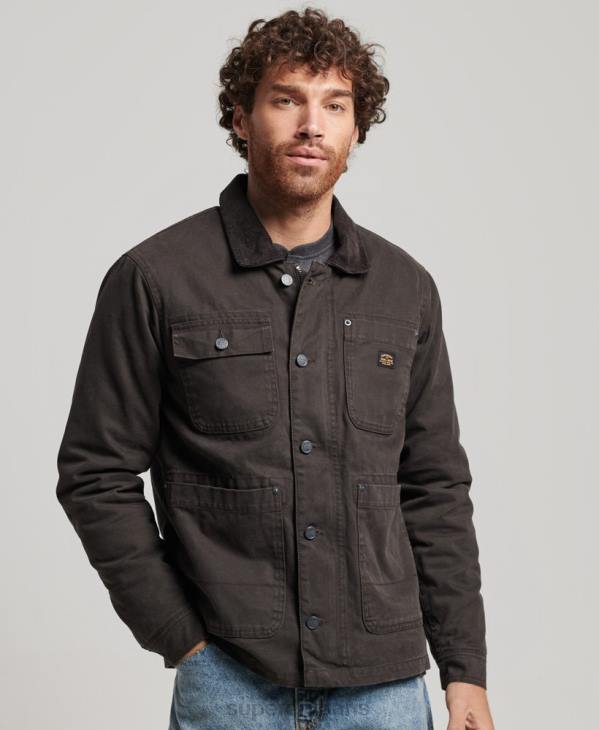Superdry Hommes veste ranch de travail D64Z4649 vêtements brun
