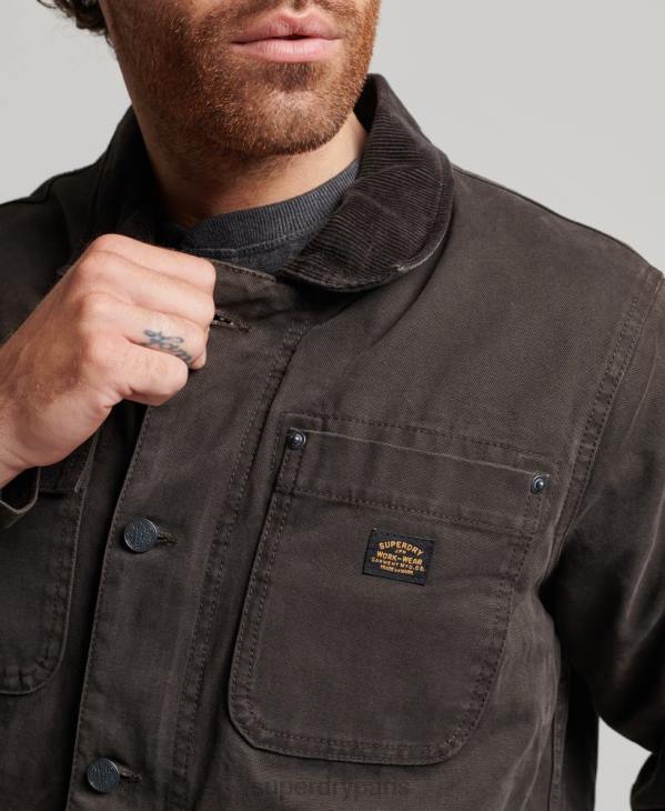 Superdry Hommes veste ranch de travail D64Z4649 vêtements brun