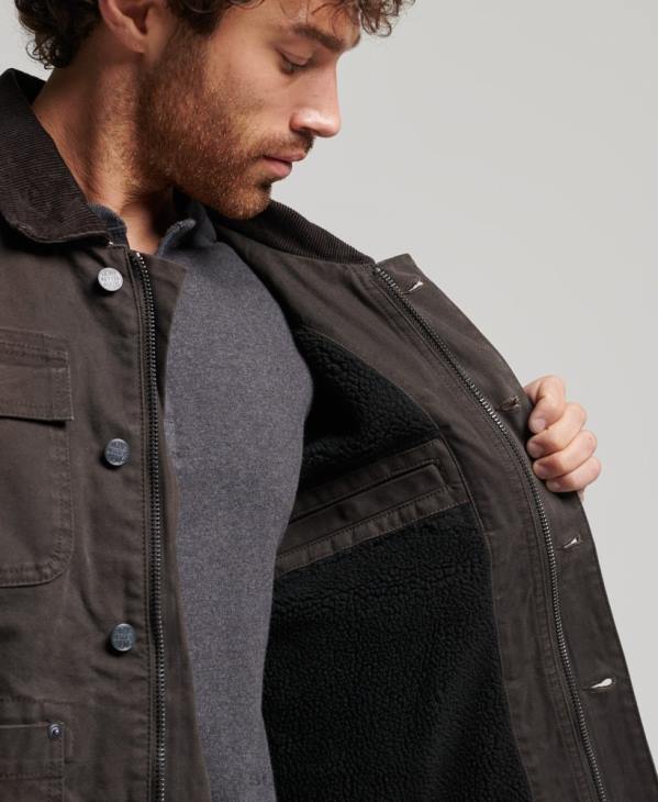 Superdry Hommes veste ranch de travail D64Z4649 vêtements brun
