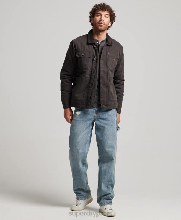 Superdry Hommes veste ranch de travail D64Z4649 vêtements brun