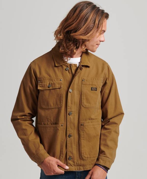 Superdry Hommes veste ranch vintage D64Z4441 vêtements brun