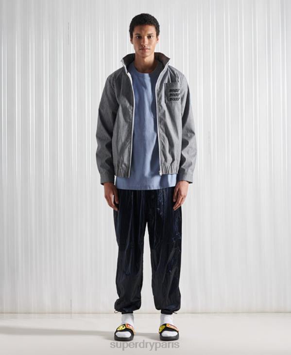 Superdry Hommes veste à rayures en chambray sdx édition limitée D64Z4767 vêtements bleu
