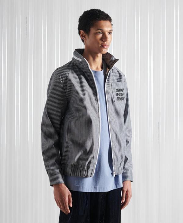 Superdry Hommes veste à rayures en chambray sdx édition limitée D64Z4767 vêtements bleu