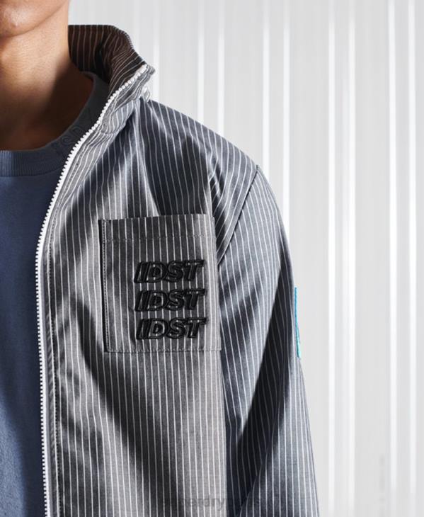 Superdry Hommes veste à rayures en chambray sdx édition limitée D64Z4767 vêtements bleu