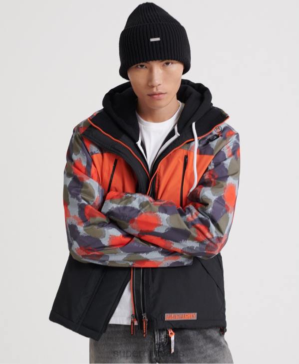 Superdry Hommes veste sd-wind attacker à capuche imprimée polaire D64Z1201 vêtements multi