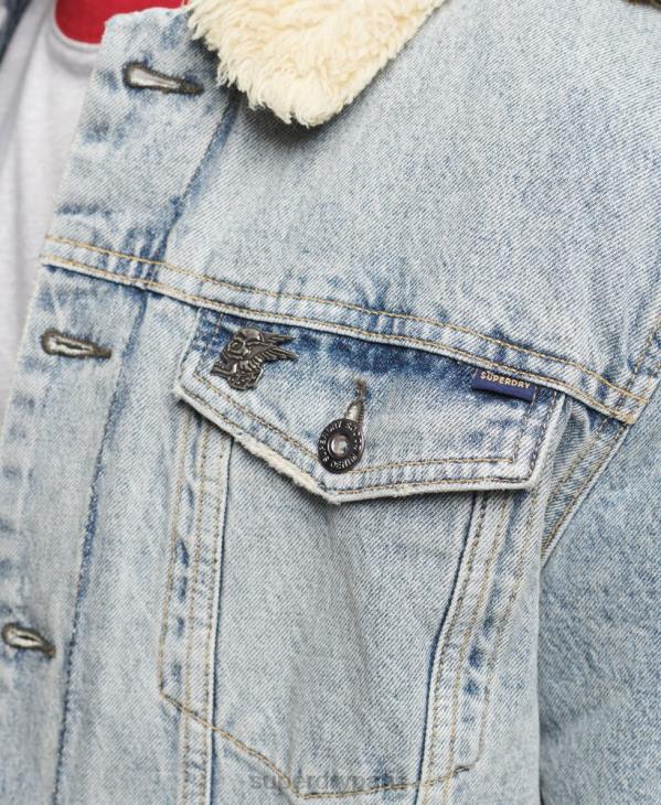 Superdry Hommes veste sherpa en jean D64Z4442 vêtements bleu