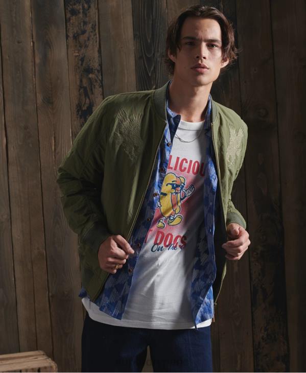 Superdry Hommes veste souvenir sèche en édition limitée D64Z4772 vêtements kaki