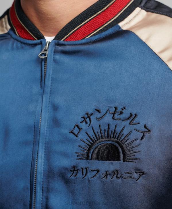 Superdry Hommes veste sukajan D64Z904 vêtements bleu foncé