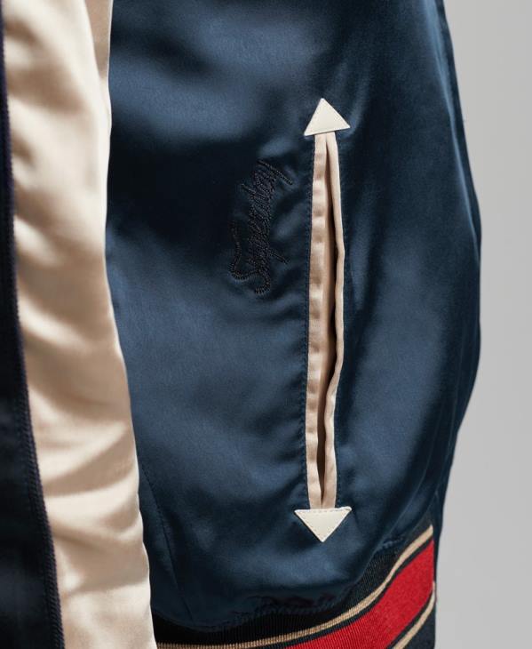 Superdry Hommes veste sukajan D64Z904 vêtements bleu foncé