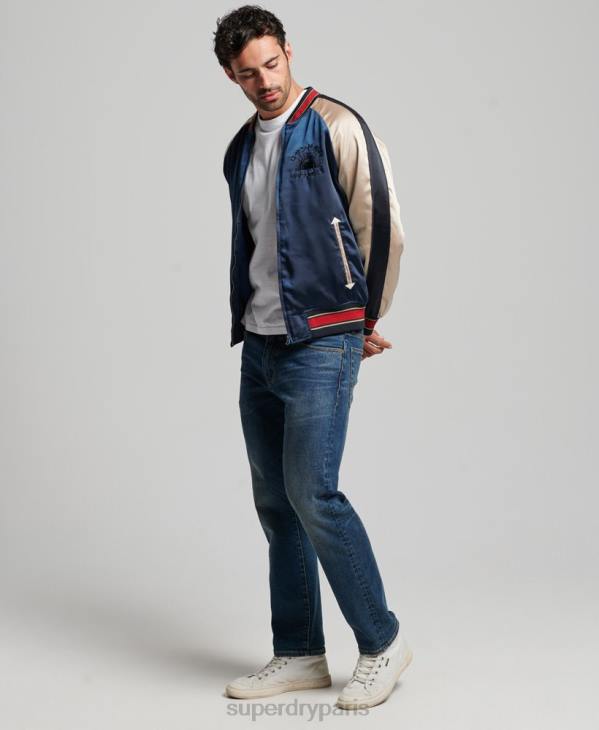 Superdry Hommes veste sukajan D64Z904 vêtements bleu foncé