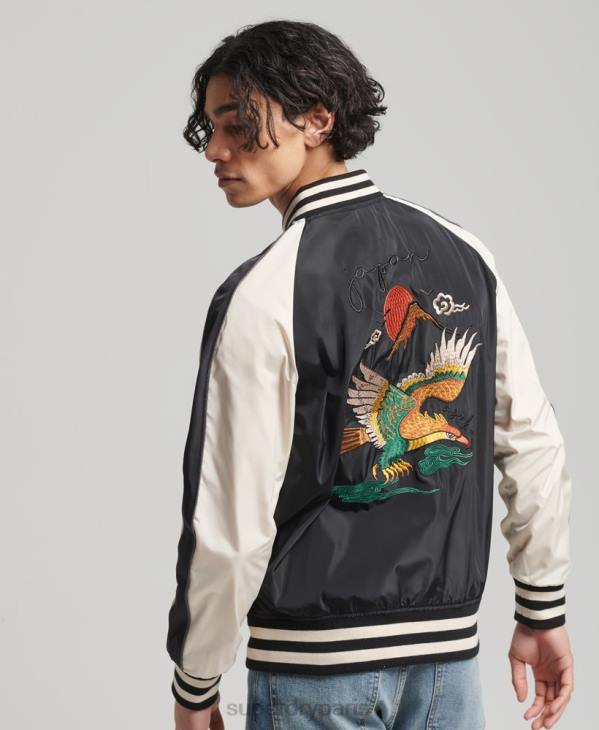Superdry Hommes veste sukajan vintage D64Z4599 vêtements noir