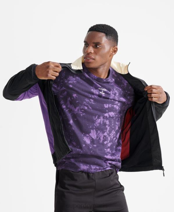 Superdry Hommes veste tissée train D64Z4620 vêtements noir