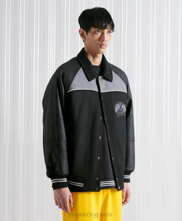 Superdry Hommes veste universitaire de sport sdx en édition limitée D64Z4519 vêtements noir