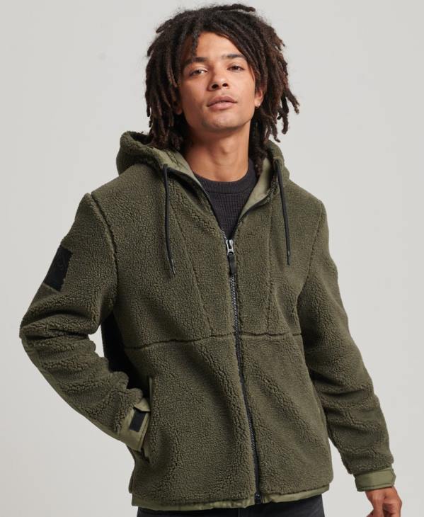 Superdry Hommes veste xpd hybride borg D64Z5005 vêtements kaki