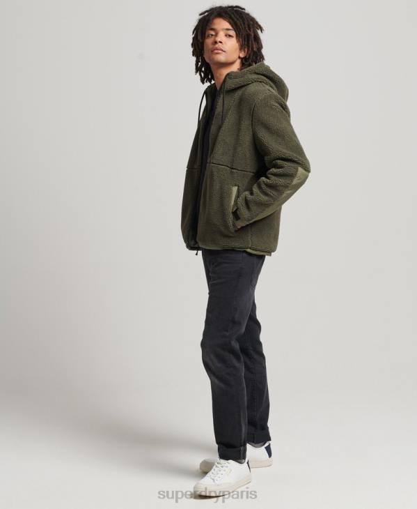 Superdry Hommes veste xpd hybride borg D64Z5005 vêtements kaki