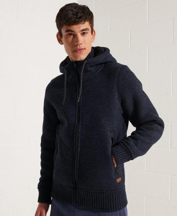 Superdry Hommes veste zippée à capuche d'expédition D64Z4531 vêtements bleu